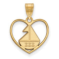 Sterling Silver Gold-plated LogoArt Sigma Sigma Sigma Sorority Symbol Heart Pendant