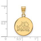 10k Gold LogoArt Texas Christian University Horned Frog Medium Disc Pendant