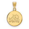 14k Gold LogoArt Texas Christian University Horned Frog Medium Disc Pendant