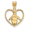 Sterling Silver Gold-plated LogoArt Theta Phi Alpha Sorority Symbol Heart Pendant