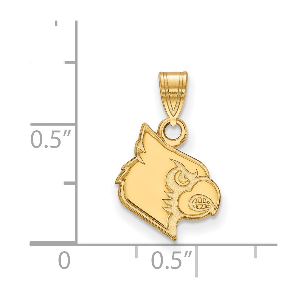 10k Gold LogoArt University of Louisville Cardinal Small Pendant