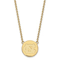 Sterling Silver Gold-plated LogoArt University of North Carolina Large Disc 18 inch Necklace