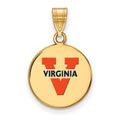 Sterling Silver Gold-plated LogoArt University of Virginia Medium Enameled Disc Pendant