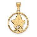 Sterling Silver Gold-plated LogoArt Alpha Phi Sorority Symbol Medium Circle Pendant