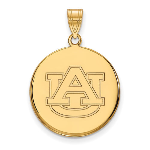 10k Gold LogoArt Auburn University Large Disc Pendant