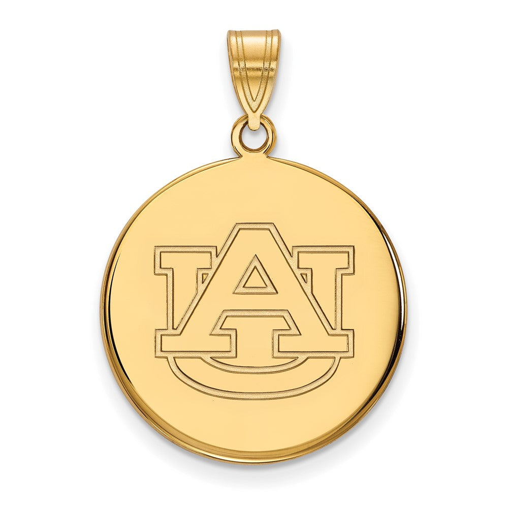 14k Gold LogoArt Auburn University Large Disc Pendant