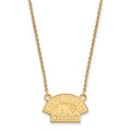 Sterling Silver Gold-plated NHL LogoArt Boston Bruins Small Pendant 18 inch Necklace