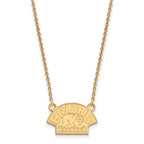 Sterling Silver Gold-plated NHL LogoArt Boston Bruins Small Pendant 18 inch Necklace