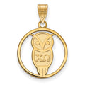 Sterling Silver Gold-plated LogoArt Chi Omega Sorority Symbol Medium Circle Pendant