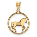 Sterling Silver Gold-plated LogoArt Delta Phi Epsilon Sorority Symbol Medium Circle Pendant