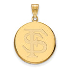 10k Gold LogoArt Florida State University F-S Large Disc Pendant