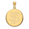 14k Gold LogoArt Florida State University F-S Large Disc Pendant