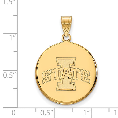 10k Gold LogoArt Iowa State University Large Disc Pendant