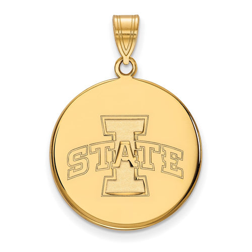 10k Gold LogoArt Iowa State University Large Disc Pendant