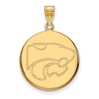 10k Gold LogoArt Kansas State University Wildcat Large Disc Pendant