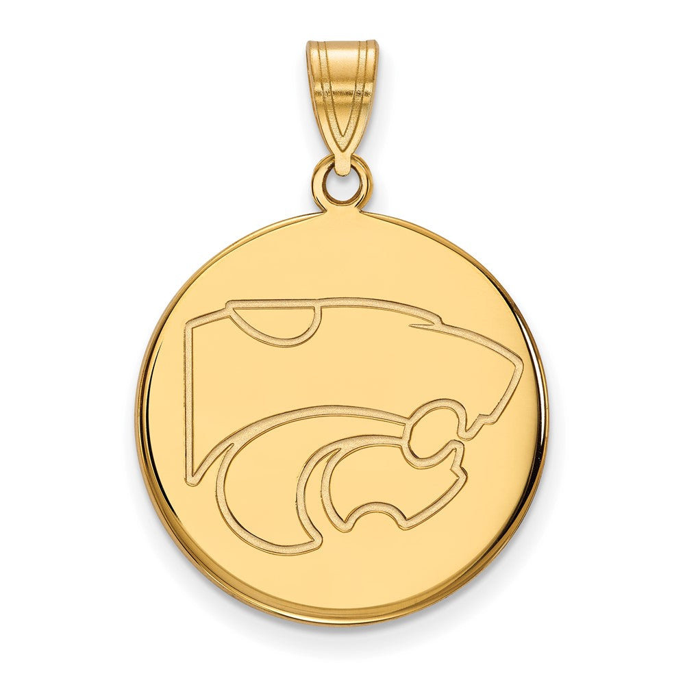 10k Gold LogoArt Kansas State University Wildcat Large Disc Pendant