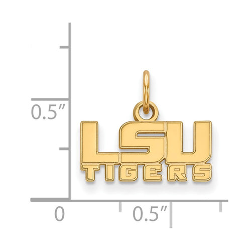 10k Gold LogoArt Louisiana State University L-S-U Tigers Extra Small Pendant