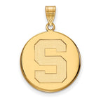 10k Gold LogoArt Michigan State University Letter S Large Disc Pendant