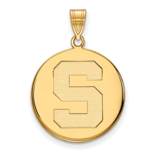 10k Gold LogoArt Michigan State University Letter S Large Disc Pendant