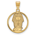 Sterling Silver Gold-plated LogoArt Phi Sigma Sigma Sorority Symbol Medium Circle Pendant