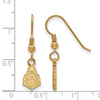 Sterling Silver Gold-plated LogoArt Purdue University Boilermakers Train Logo Extra Small Dangle Wire Earrings