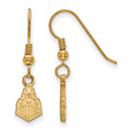 Sterling Silver Gold-plated LogoArt Purdue University Boilermakers Train Logo Extra Small Dangle Wire Earrings