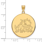 10k Gold LogoArt Texas Christian University Horned Frog Extra Large Disc Pendant
