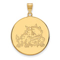 10k Gold LogoArt Texas Christian University Horned Frog Extra Large Disc Pendant