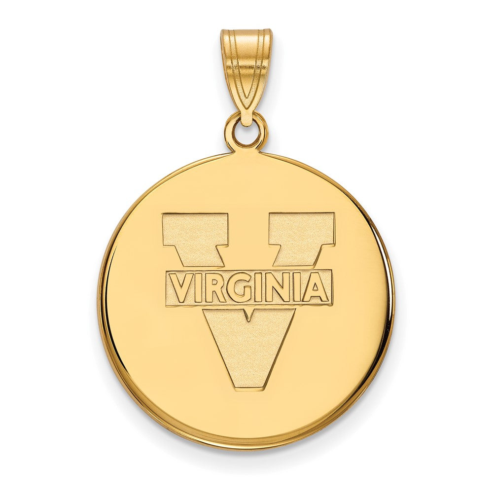 Sterling Silver Gold-plated LogoArt University of Virginia Large Disc Pendant