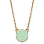 Sterling Silver Gold-plated LogoArt Alpha Epsilon Phi Extra Sorority Symbol Small Color Enamel Pendant 18 inch Necklace