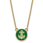 Sterling Silver Gold-plated LogoArt Alpha Sigma Tau Sorority Symbol Small Color Enamel Pendant 18 inch Necklace