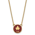 Sterling Silver Gold-plated LogoArt Alpha Phi Sorority Symbol Small Color Enamel Pendant 18 inch Necklace
