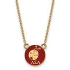 Sterling Silver Gold-plated LogoArt Alpha Sigma Alpha Sorority Symbol Small Color Enamel Pendant 18 inch Necklace