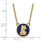 Sterling Silver Gold-plated LogoArt Alpha Xi Delta Sorority Symbol Small Color Enamel Pendant 18 inch Necklace