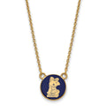 Sterling Silver Gold-plated LogoArt Alpha Xi Delta Sorority Symbol Small Color Enamel Pendant 18 inch Necklace