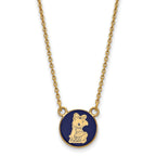 Sterling Silver Gold-plated LogoArt Alpha Xi Delta Sorority Symbol Small Color Enamel Pendant 18 inch Necklace