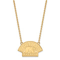 Sterling Silver Gold-plated NHL LogoArt Boston Bruins Large Pendant 18 inch Necklace