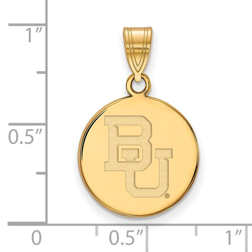 10k Gold LogoArt Baylor University Bears Medium Disc Pendant