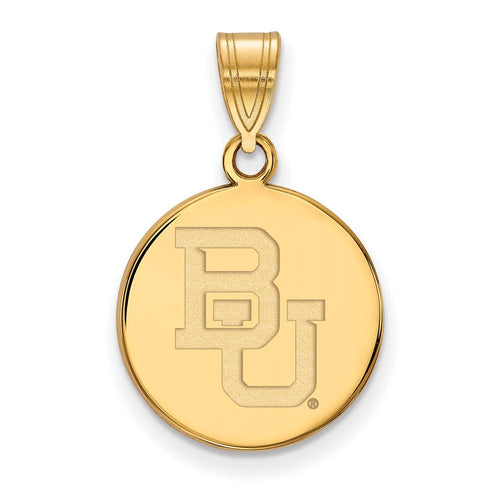 10k Gold LogoArt Baylor University Bears Medium Disc Pendant