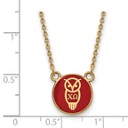 Sterling Silver Gold-plated LogoArt Chi Omega Sorority Symbol Small Color Enamel Pendant 18 inch Necklace