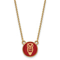 Sterling Silver Gold-plated LogoArt Chi Omega Sorority Symbol Small Color Enamel Pendant 18 inch Necklace