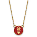 Sterling Silver Gold-plated LogoArt Chi Omega Sorority Symbol Small Color Enamel Pendant 18 inch Necklace
