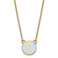 Sterling Silver Gold-plated LogoArt Delta Delta Delta Sorority Symbol Small Color Enamel Pendant 18 inch Necklace