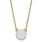 Sterling Silver Gold-plated LogoArt Delta Delta Delta Sorority Symbol Small Color Enamel Pendant 18 inch Necklace