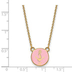 Sterling Silver Gold-plated LogoArt Delta Gamma Sorority Symbol Small Color Enamel Pendant 18 inch Necklace