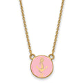 Sterling Silver Gold-plated LogoArt Delta Gamma Sorority Symbol Small Color Enamel Pendant 18 inch Necklace