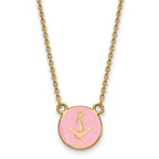 Sterling Silver Gold-plated LogoArt Delta Gamma Sorority Symbol Small Color Enamel Pendant 18 inch Necklace