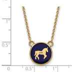 Sterling Silver Gold-plated LogoArt Delta Phi Epsilon Sorority Symbol Small Color Enamel Pendant 18 inch Necklace