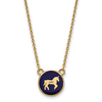 Sterling Silver Gold-plated LogoArt Delta Phi Epsilon Sorority Symbol Small Color Enamel Pendant 18 inch Necklace
