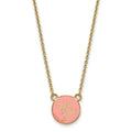 Sterling Silver Gold-plated LogoArt Delta Zeta Sorority Symbol Small Color Enamel Pendant 18 inch Necklace
